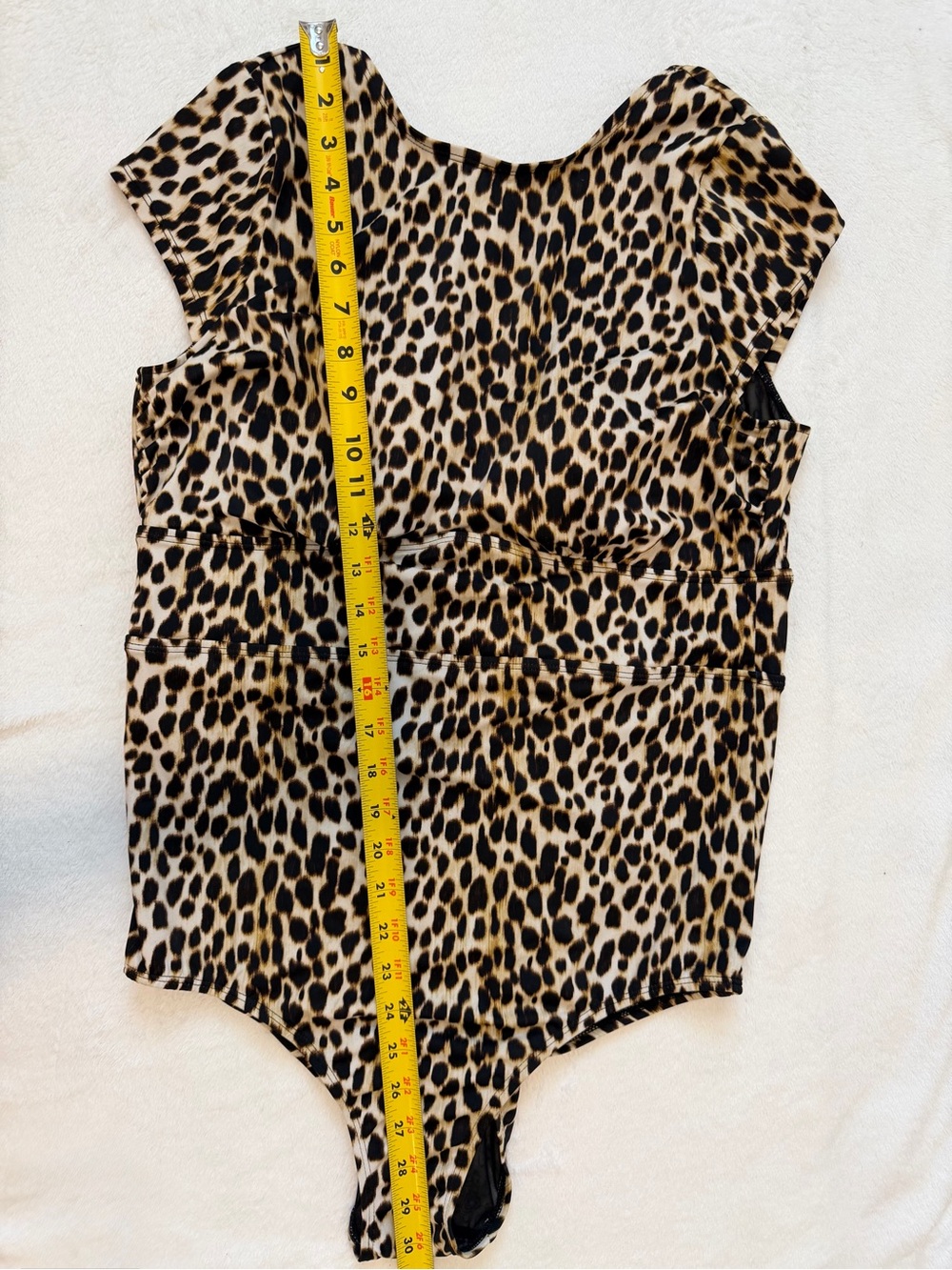 LIKE NEW Torrid Leopard Cap Sleeve Active Wireless Scoop Back One Piece Swimsuit - Picture 14 of 14